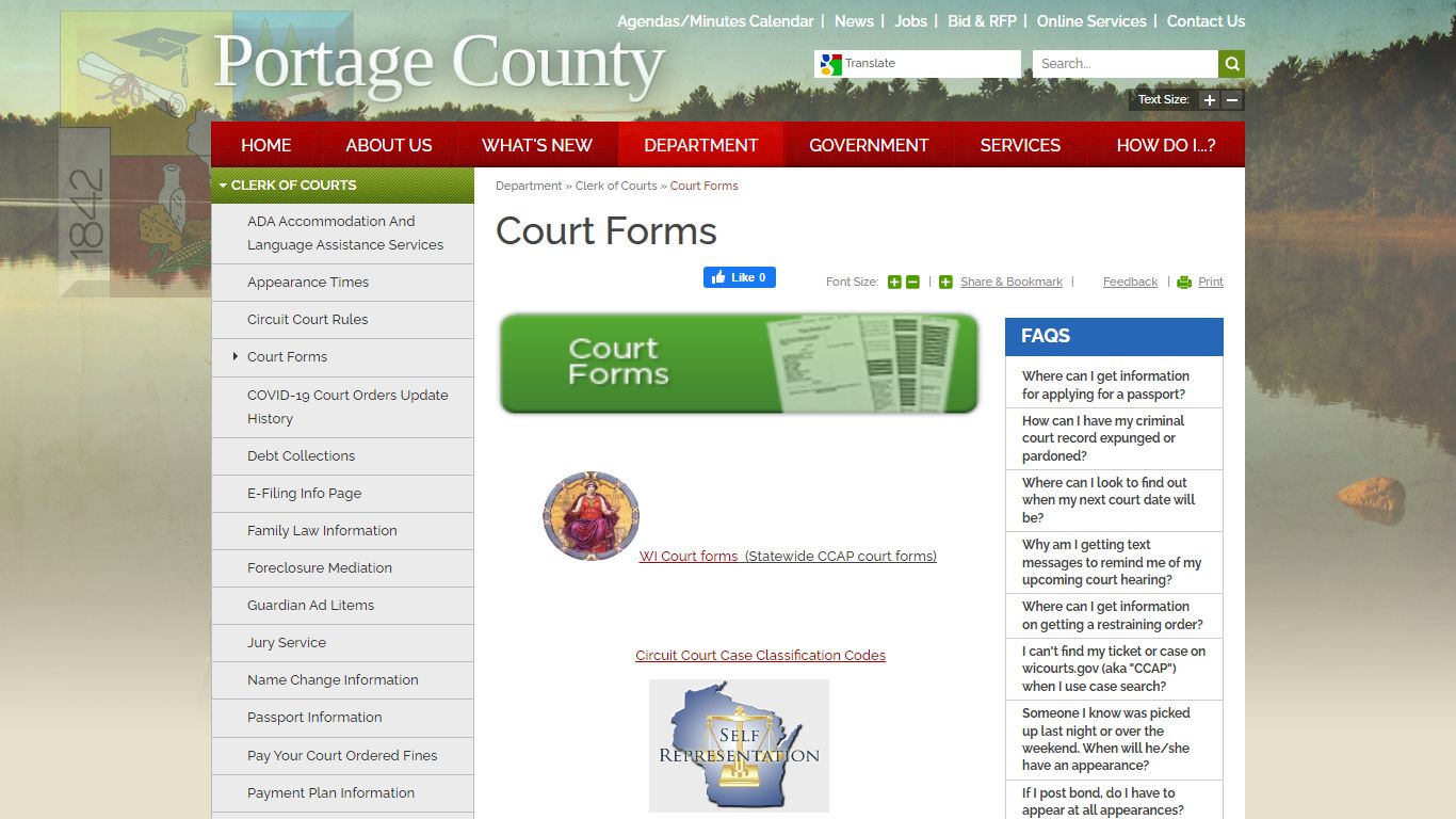 Court Forms | Portage County, WI